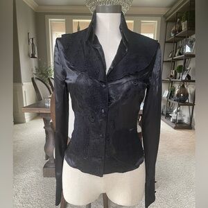 Voyage black silk blouse